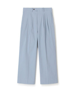 コットンナイロンツイル 2タックワイドストレートパンツ