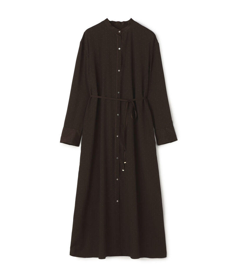 ドットプリント ロングシャツワンピース