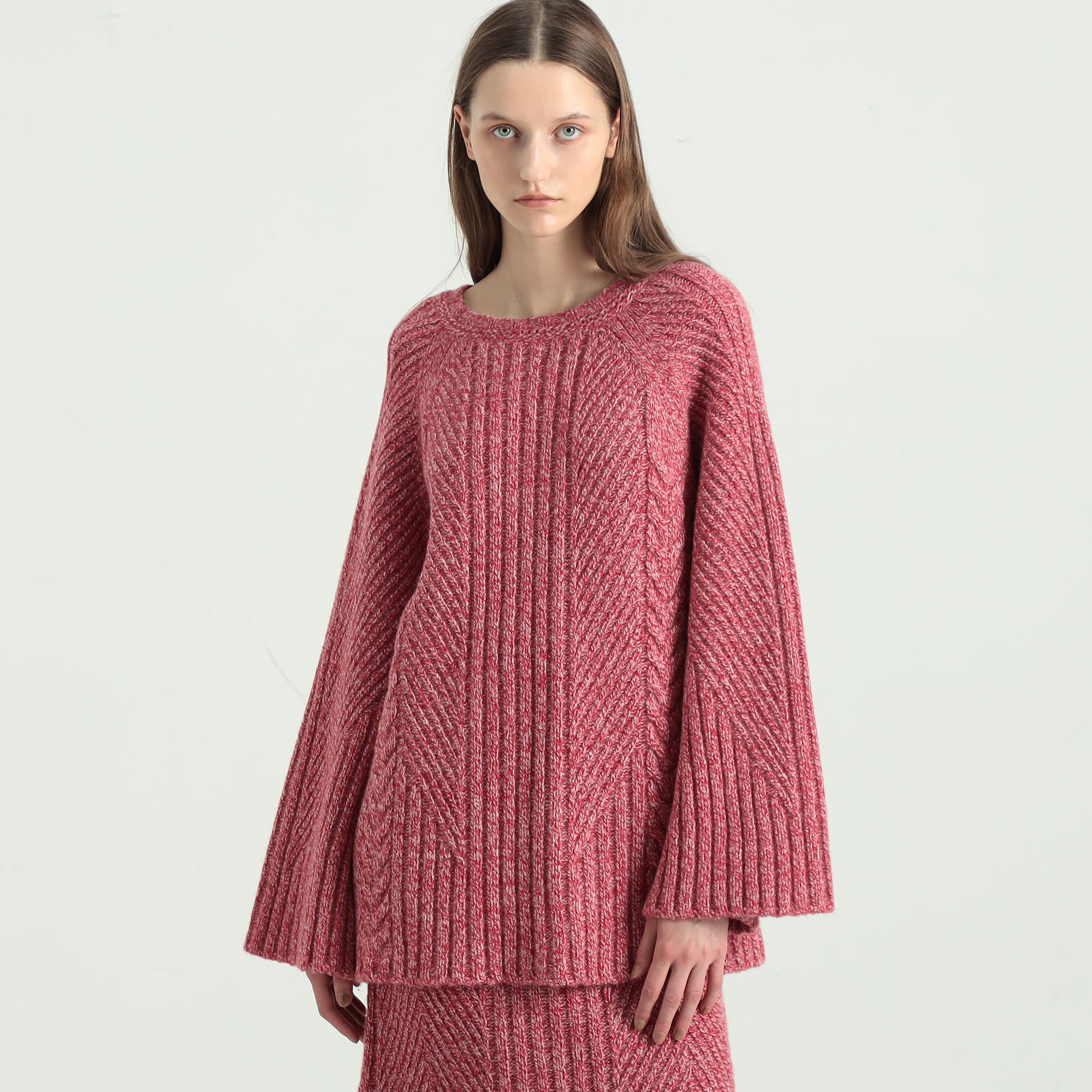 CHIEKO+ チェコプラス 24AW ウール＆カシミア リュクスニット ウールカシミヤアクア ケーブルミックスニット
