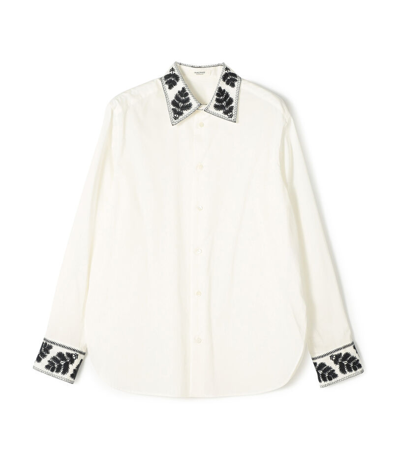 リーフエンブロイダリー レギュラーカラーシャツ