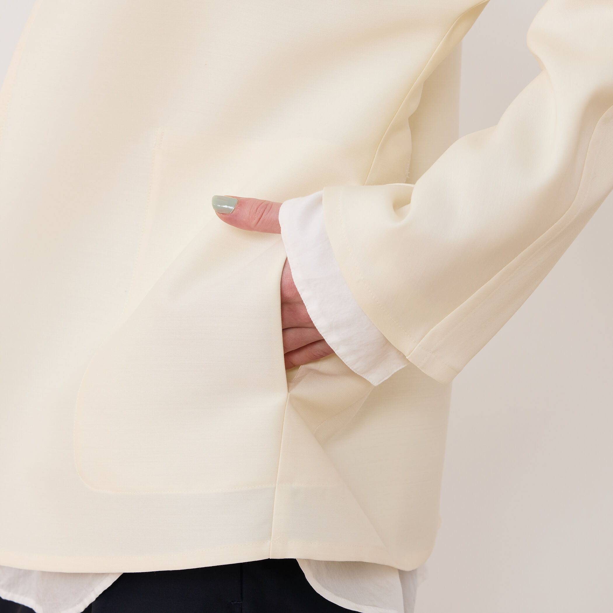 ウールシルクダブルクロス ドルマンスリーブジャケット