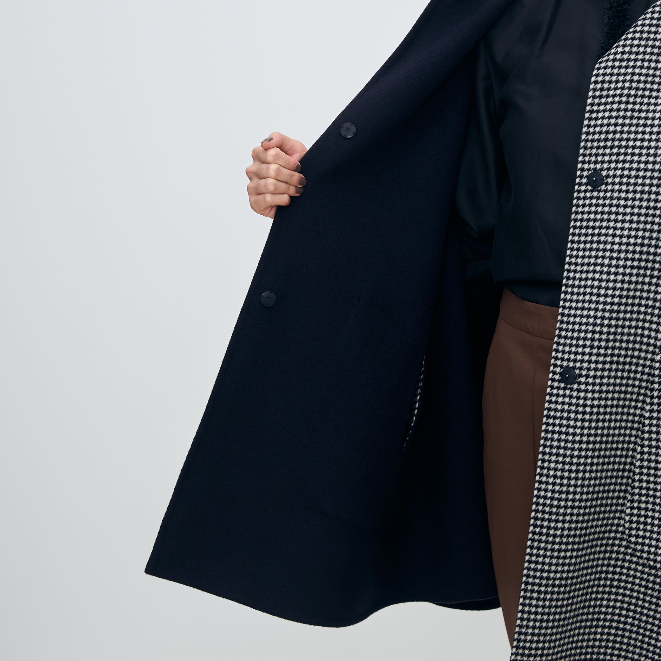 希少◆BURBERRY リバーシブル ダブルフェイス コート ラムウール 紺 希少◇BURBERRY リバーシブル ダブルフェイス コート ラムウール 紺