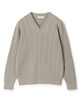 コットンケーブル Vネックニット