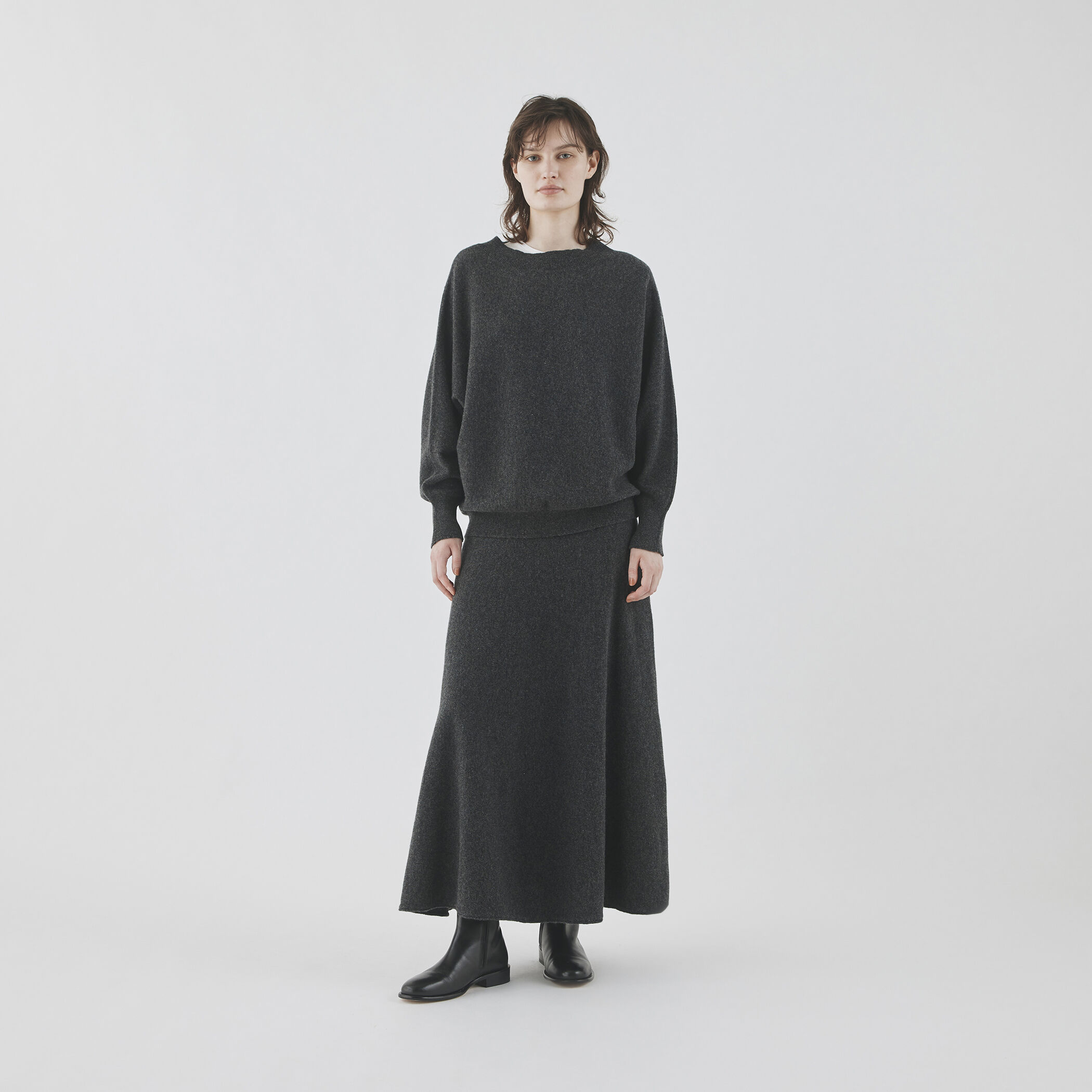 ラムズウール フレアマキシスカート｜トゥモローランド 公式通販