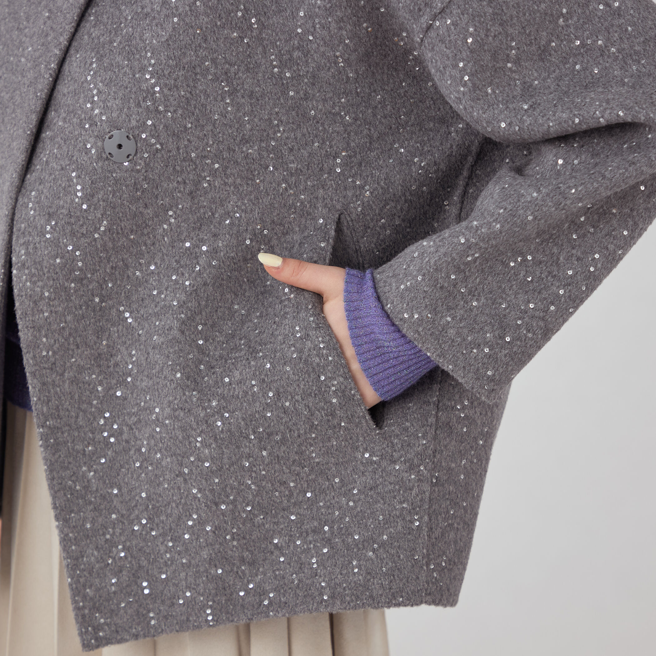 スパンコールリバー ショートコクーンコート｜トゥモローランド