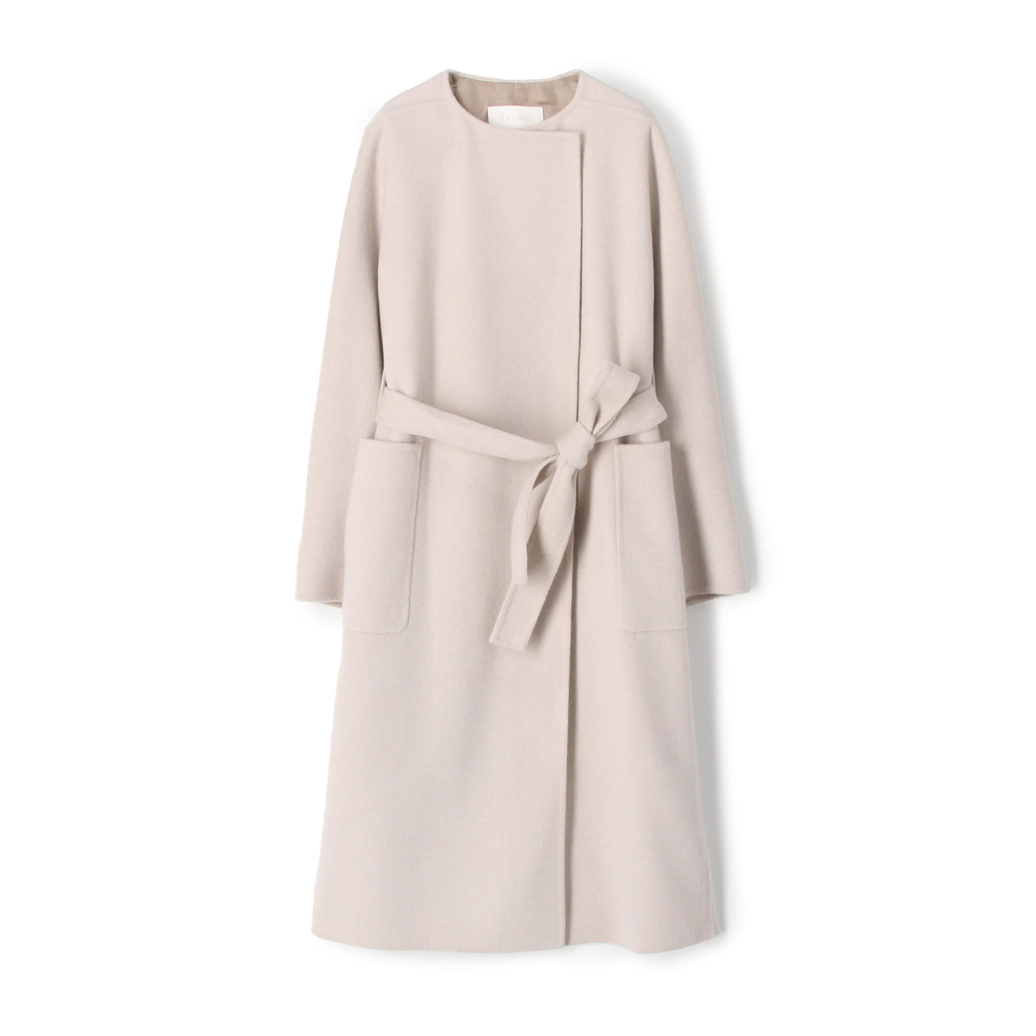 美品✨ボールジィ プレミアムウール リバーコート　薄ベージュ 36 M相当 Ballsey ノーカラーコート コート プレミアムウールリバー