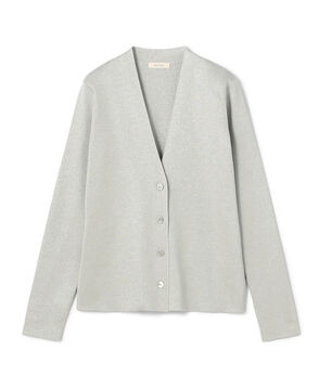 ハイツイストシルクストレッチ Vネックカーディガン