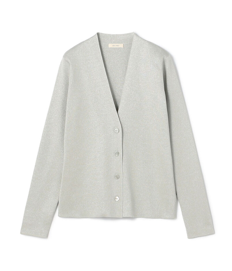 ハイツイストシルクストレッチ Vネックカーディガン