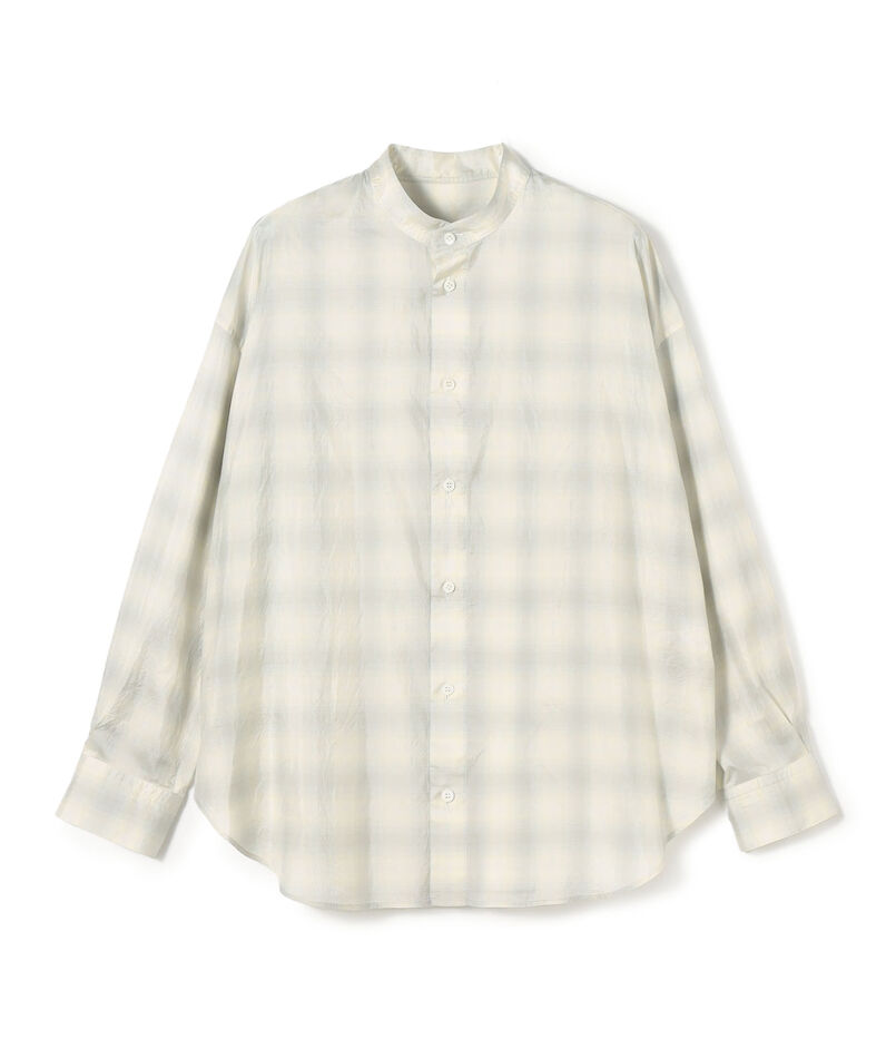 サンライズオンブレチェック スタンドカラーシャツ