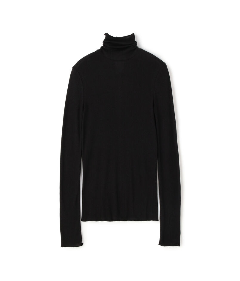 コットンシルクリブ タートルネックプルオーバー