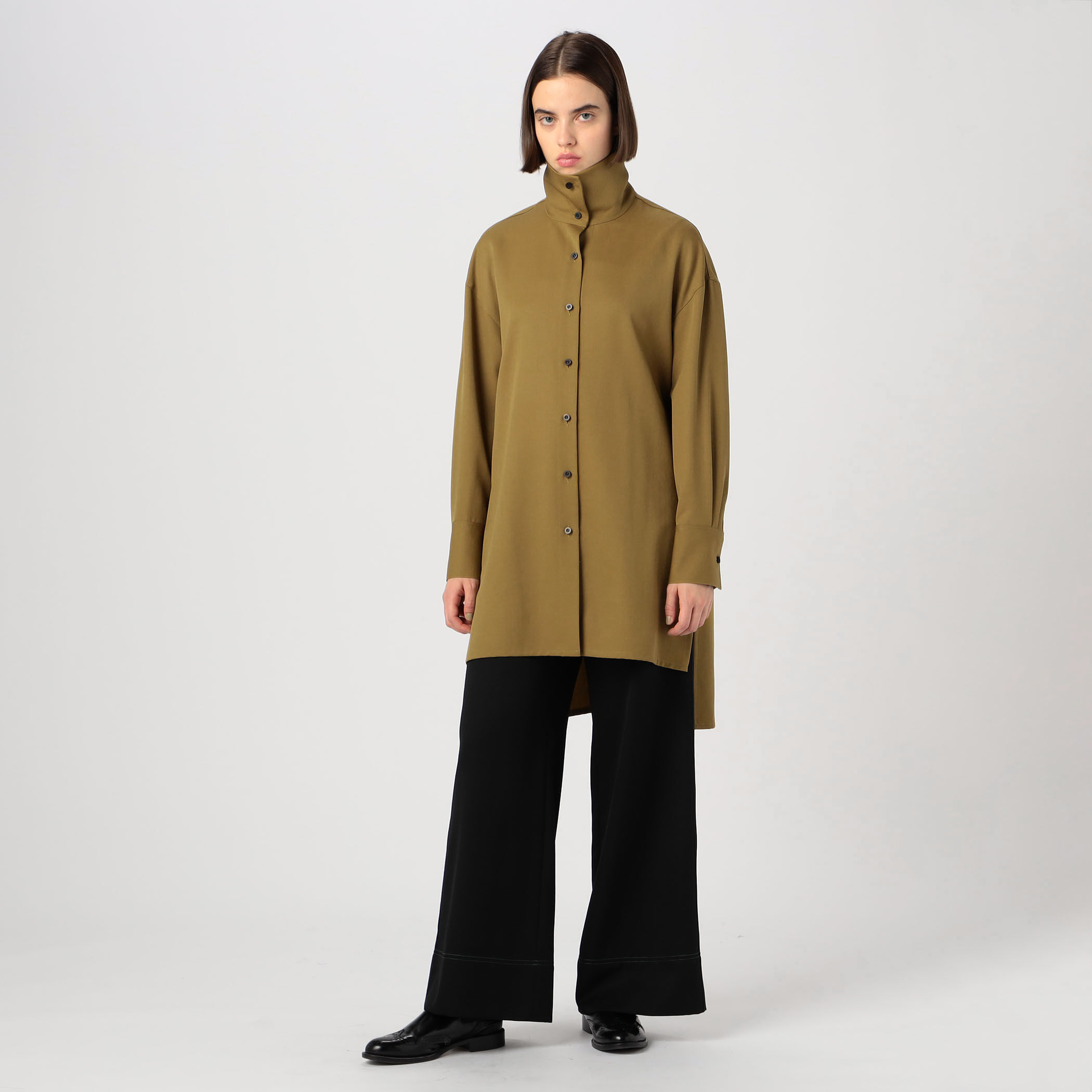 【爆売りセール開催中！】 CABaN ウールツイル ハイネックロングシャツ｜トゥモローランド トップス