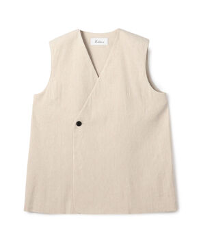 ■リネンストレッチ Vネックジレ