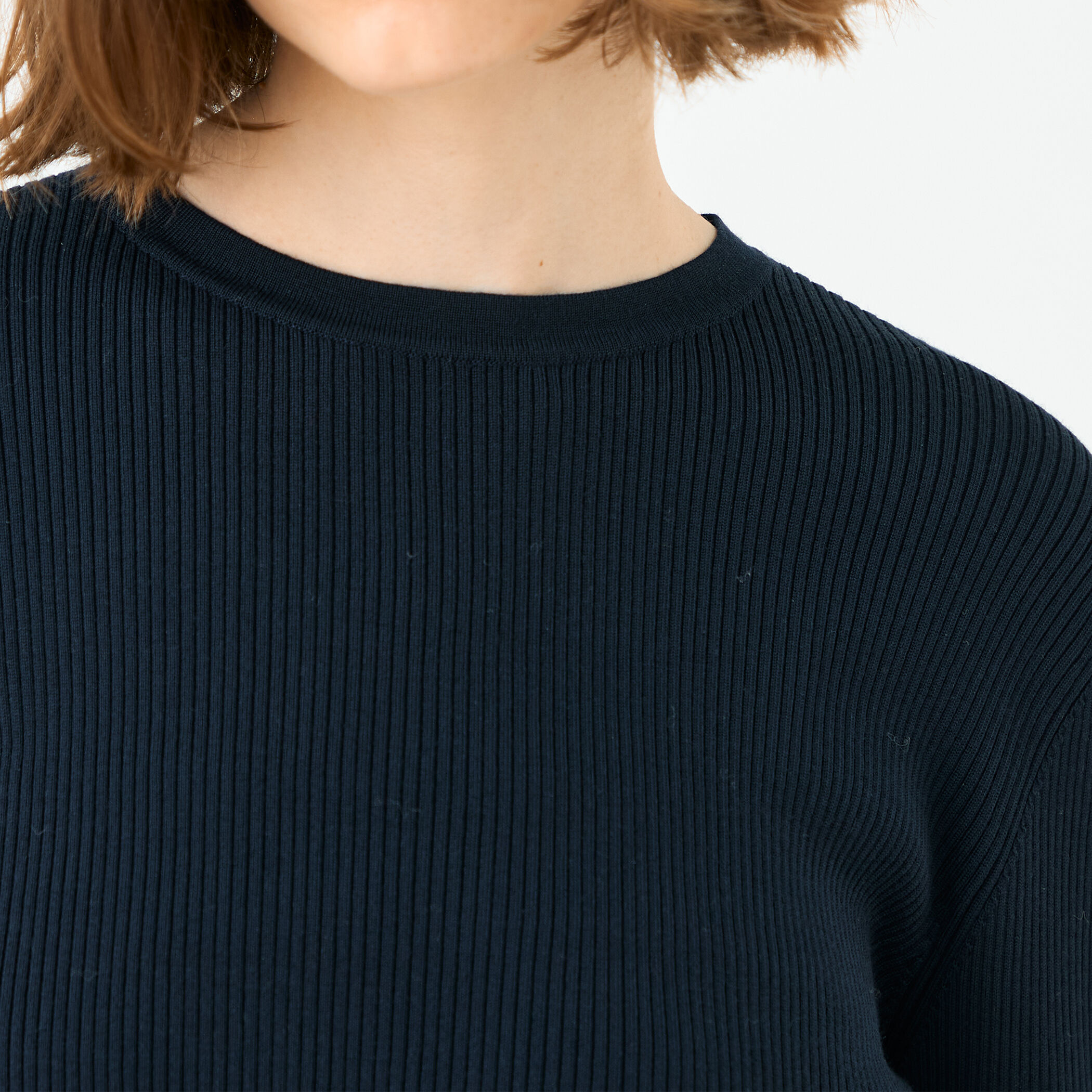 スーパーエクストラファインウールリブ クルーネックプルオーバー