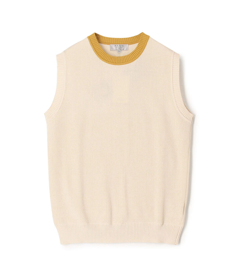【別注】Raffa Molina コットン クルーネック ニットベスト