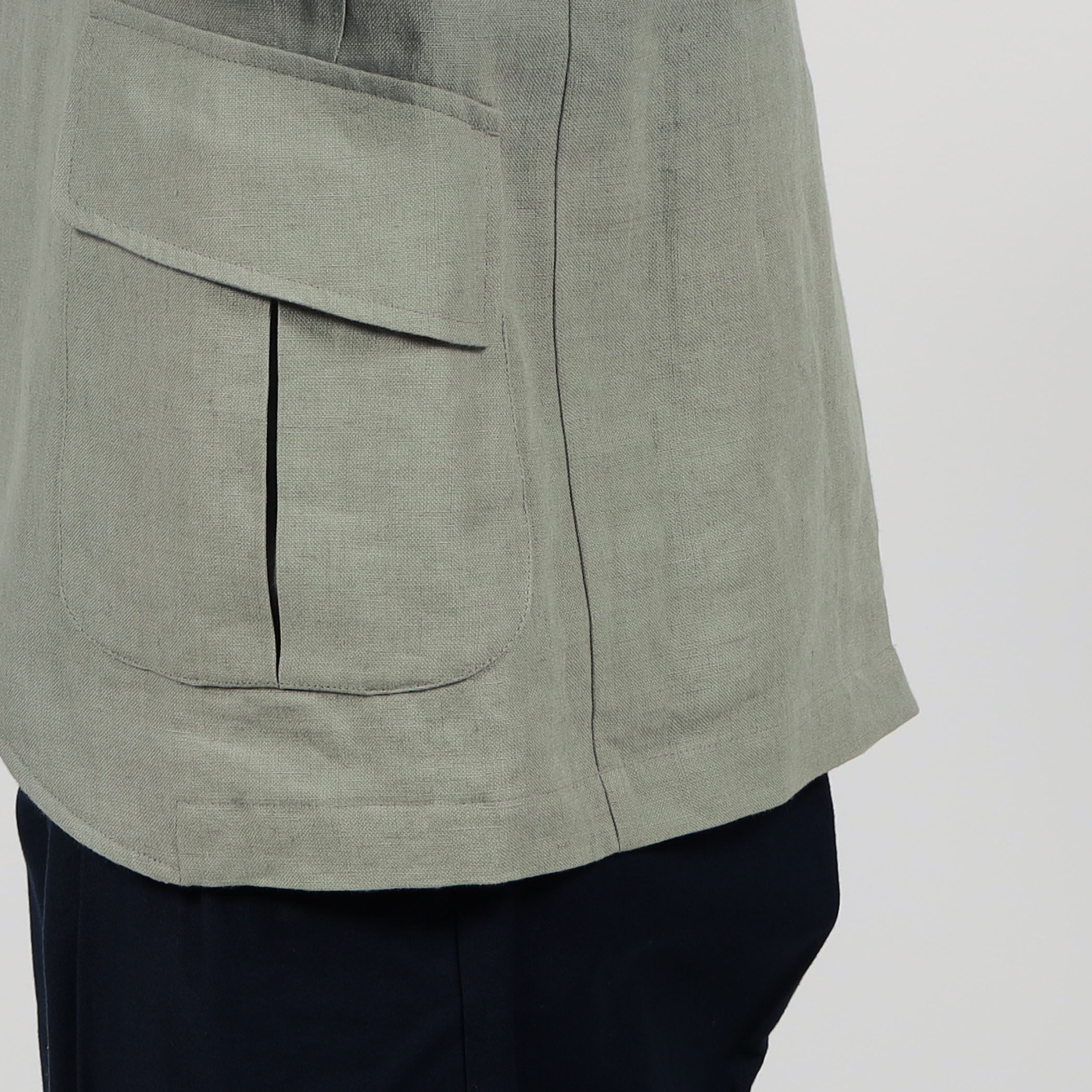 Chato Lufsen STOBAL リネン シングルブレステッド スタンドカラー