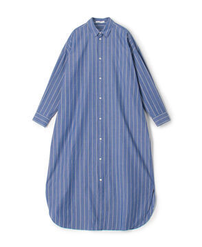 ストライプブロード ロングシャツワンピース