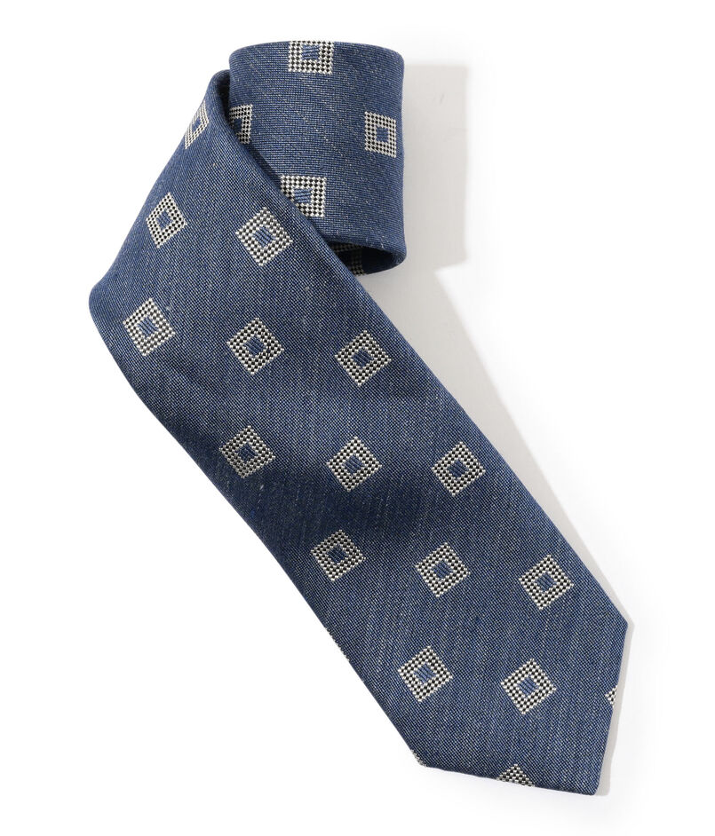 TOMORROWLAND シルクリネン 小紋柄ネクタイ