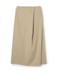 キュプラサテンストレッチ ランダムタックスカート