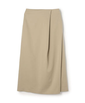 キュプラサテンストレッチ ランダムタックスカート