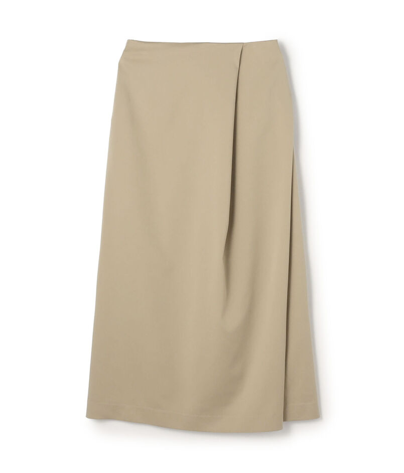 キュプラサテンストレッチ ランダムタックスカート