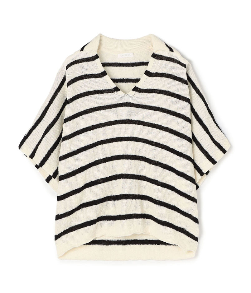 ペーパーウール ポロカラープルオーバー