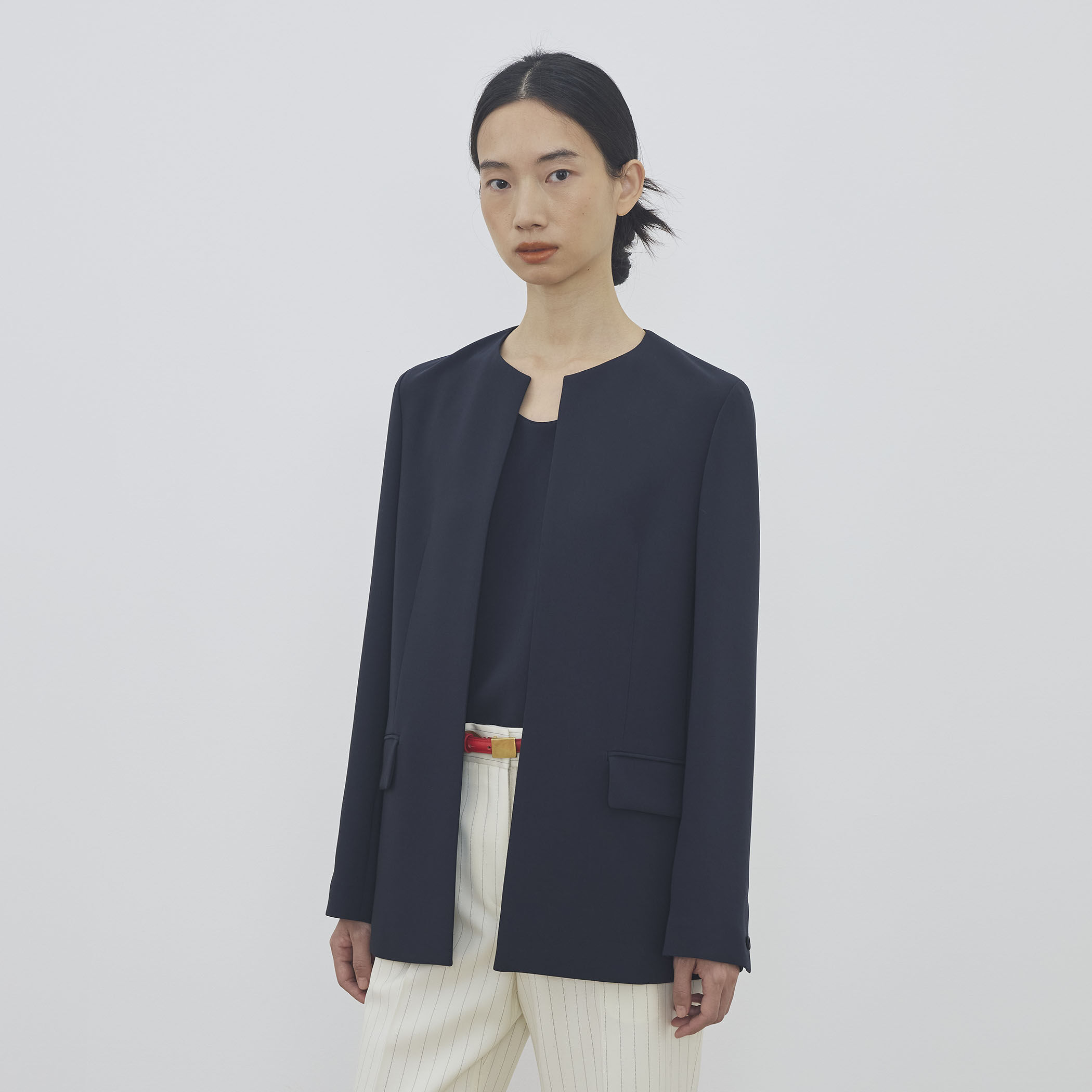 ライトダブルクロス ノーカラージャケット｜トゥモローランド 公式通販