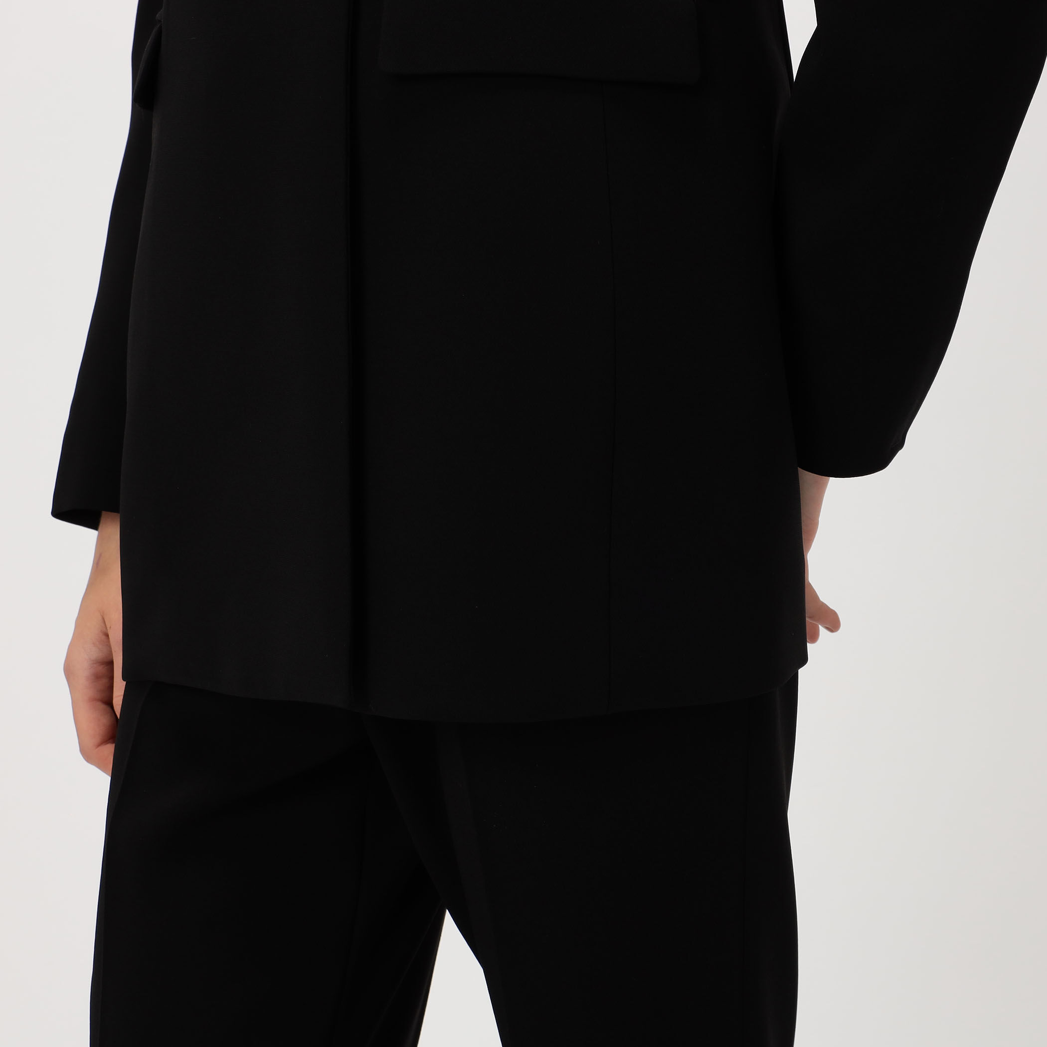 Mame Kurogouchi Collarless Double Breasted Suit Jacket