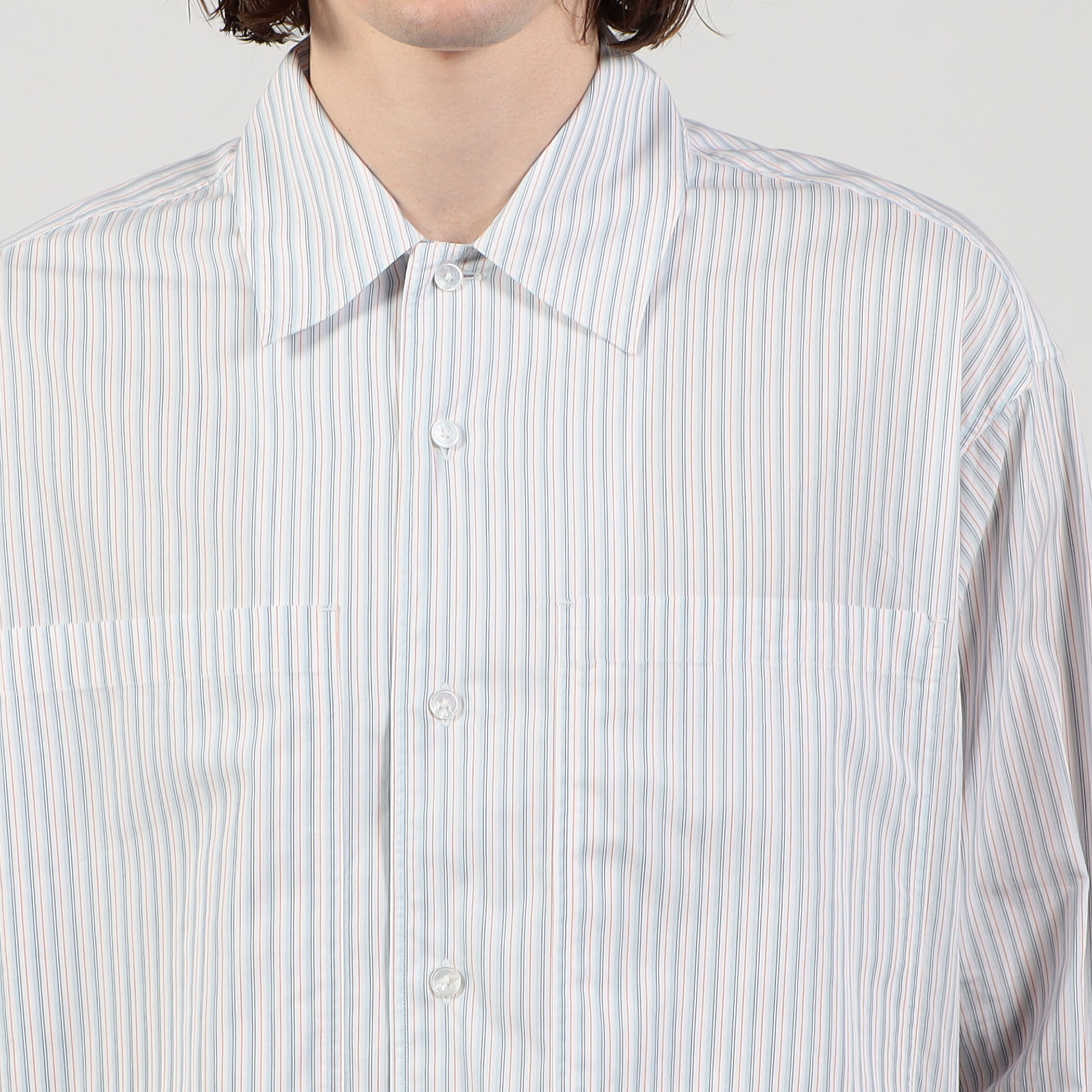 コットンストライプ ダブルポケットシャツ｜トゥモローランド 公式通販