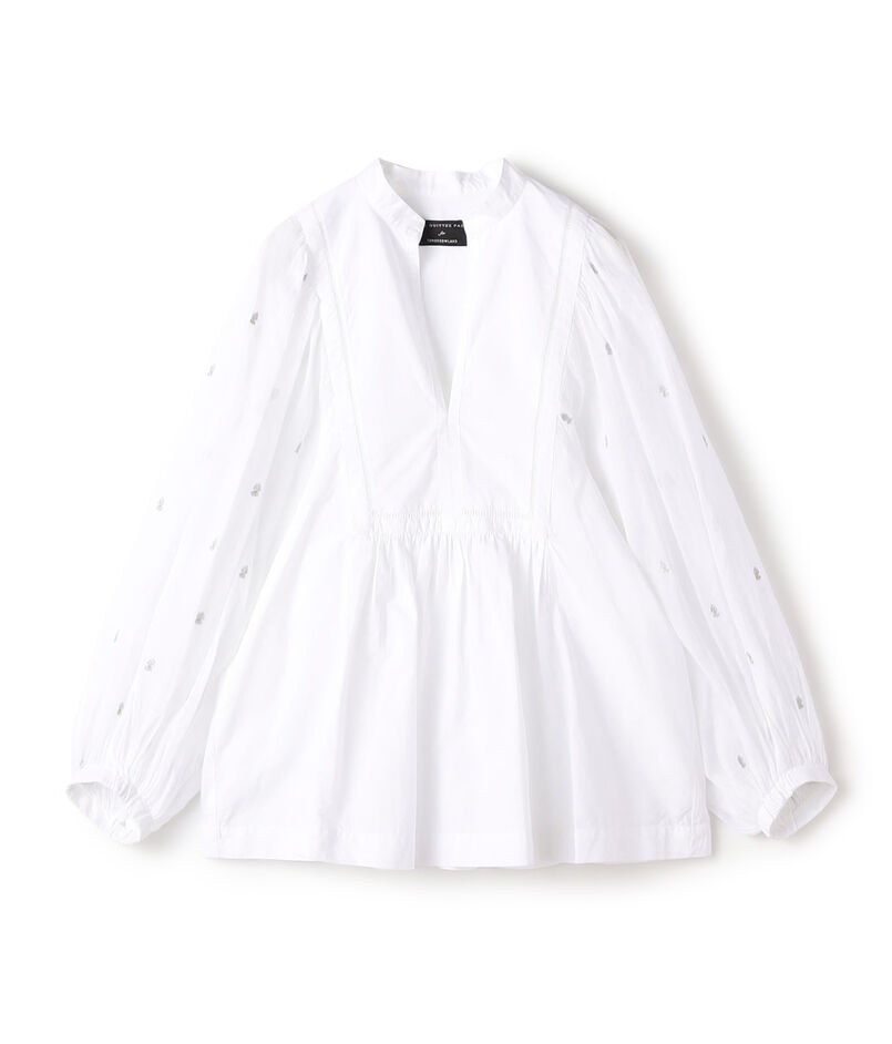 【別注】ne Quittez pas BLACK POPLIN ORGANZEシャツ