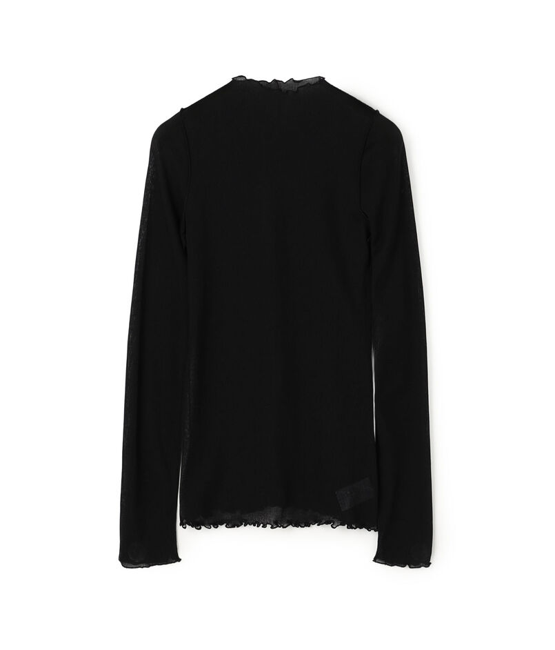 HAKUJI シアーリブ ボトルネックプルオーバー