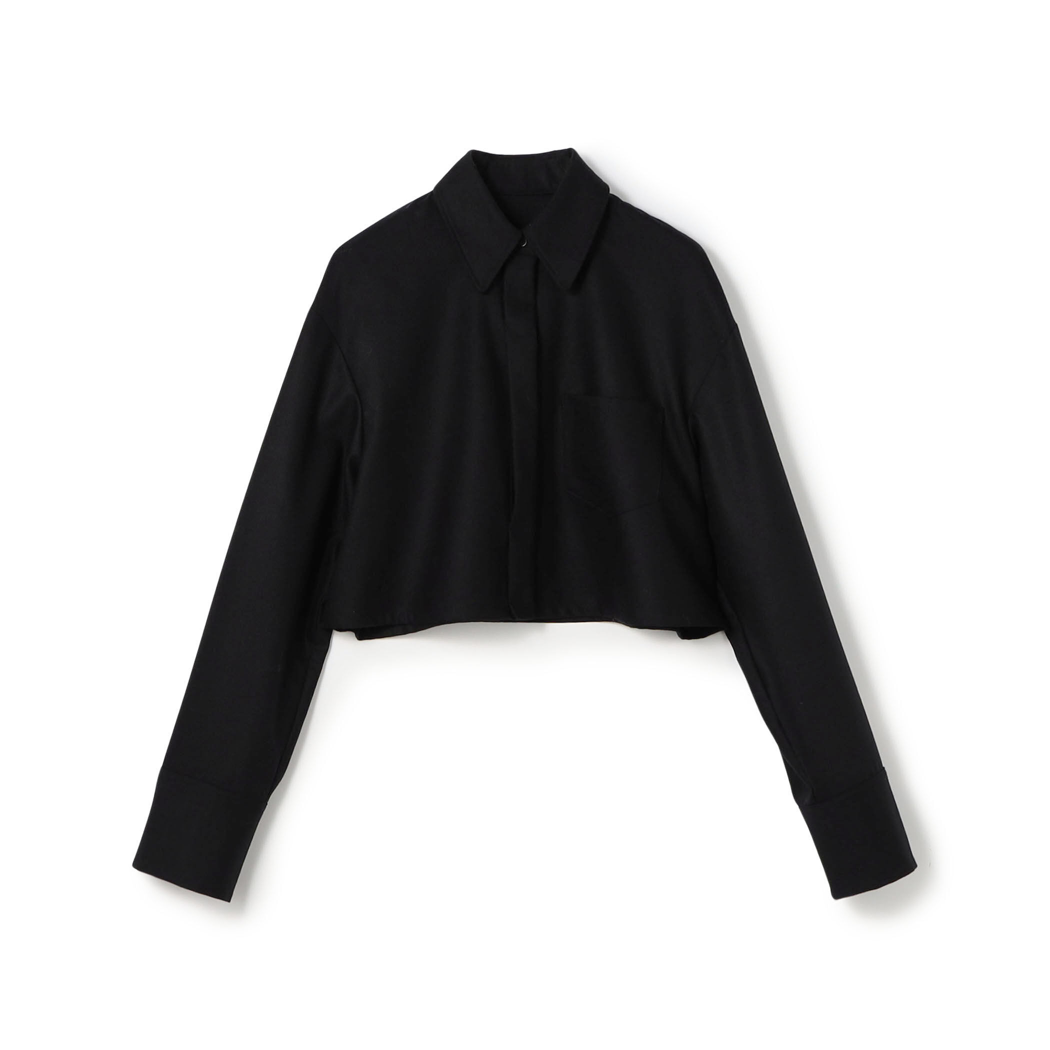 ウールポプリンメルトン クロップドシャツ｜トゥモローランド 公式通販