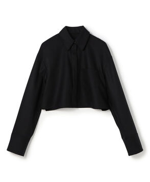 ウールポプリンメルトン クロップドシャツ