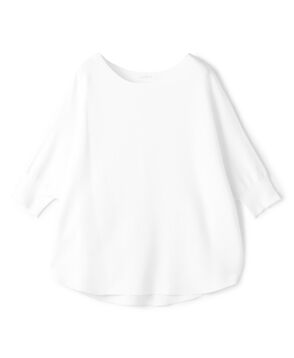 クレープガーター ドルマンハーフスリーブ プルオーバー