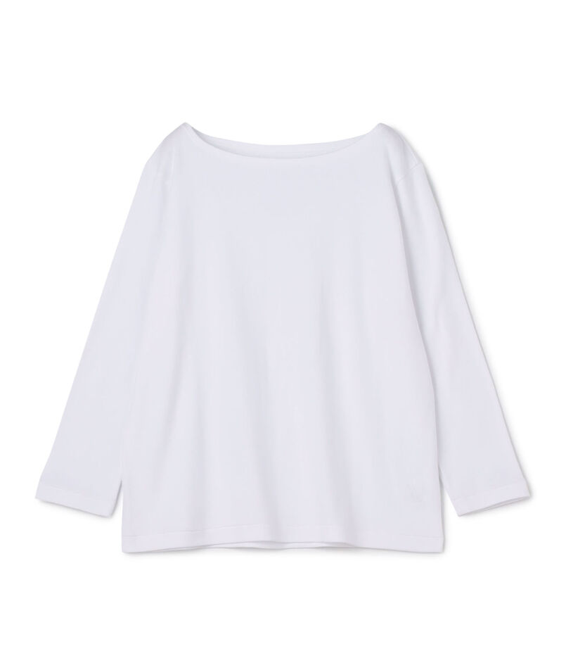 ソフトジャージーリブ ボートネックプルオーバー