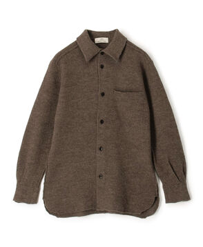 ウール フェルト ニットシャツ