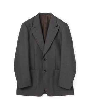 ウールツイード ピークドラペル シングルブレステッド2Bジャケット MARLING&EVANS