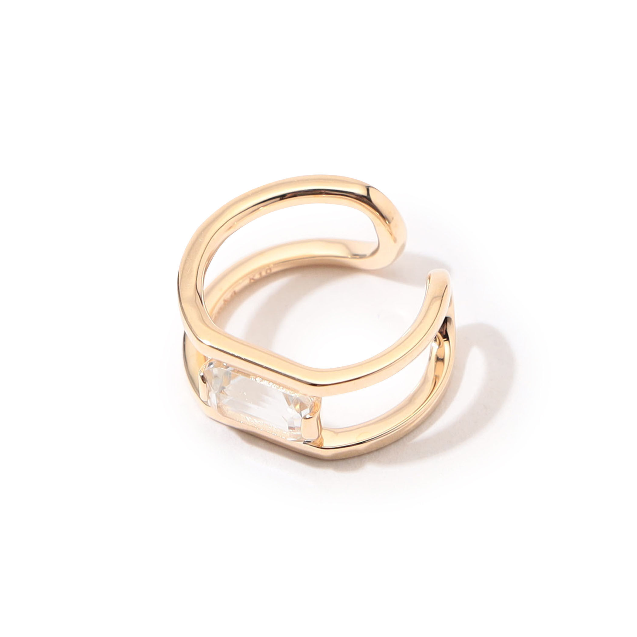 【HIROTAKA】ホワイトトパーズ ダブルフィンガー リング BIRD OF PARADISE ホワイトトパーズ ダブルフィンガー リング