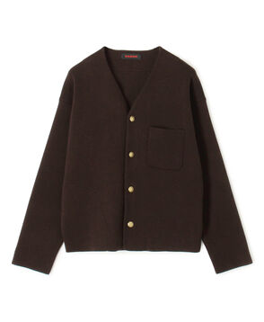 コットンカシミヤ ハイVネックカーディガン