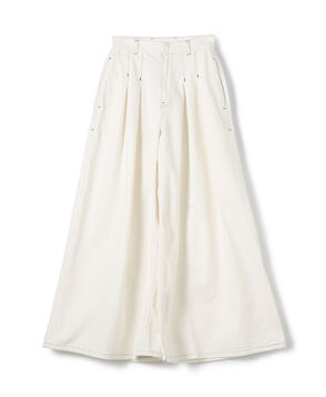 LIVINGTONE DOLK3 - Wide leg pants コットン ワイドパンツ