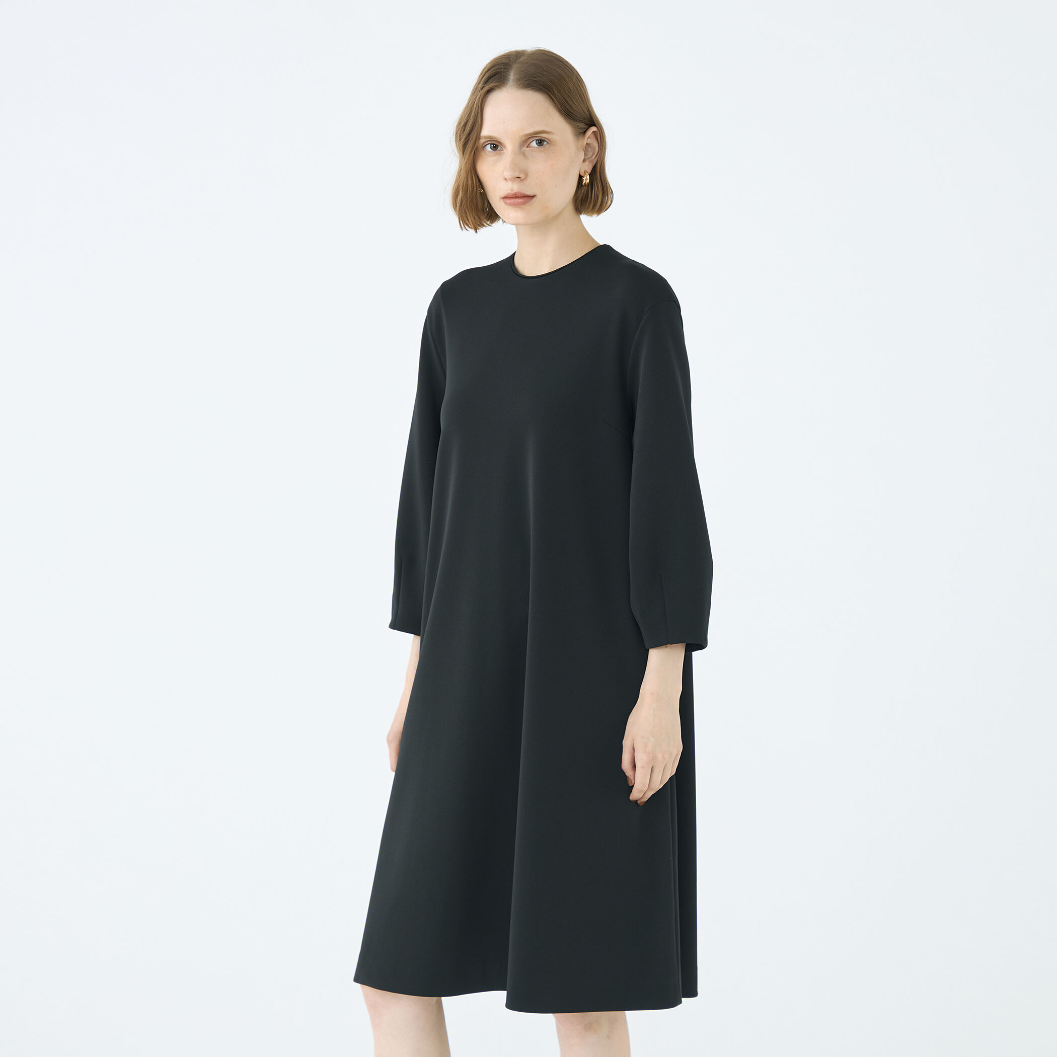 □エラスティックジャージー Aラインワンピース｜トゥモローランド