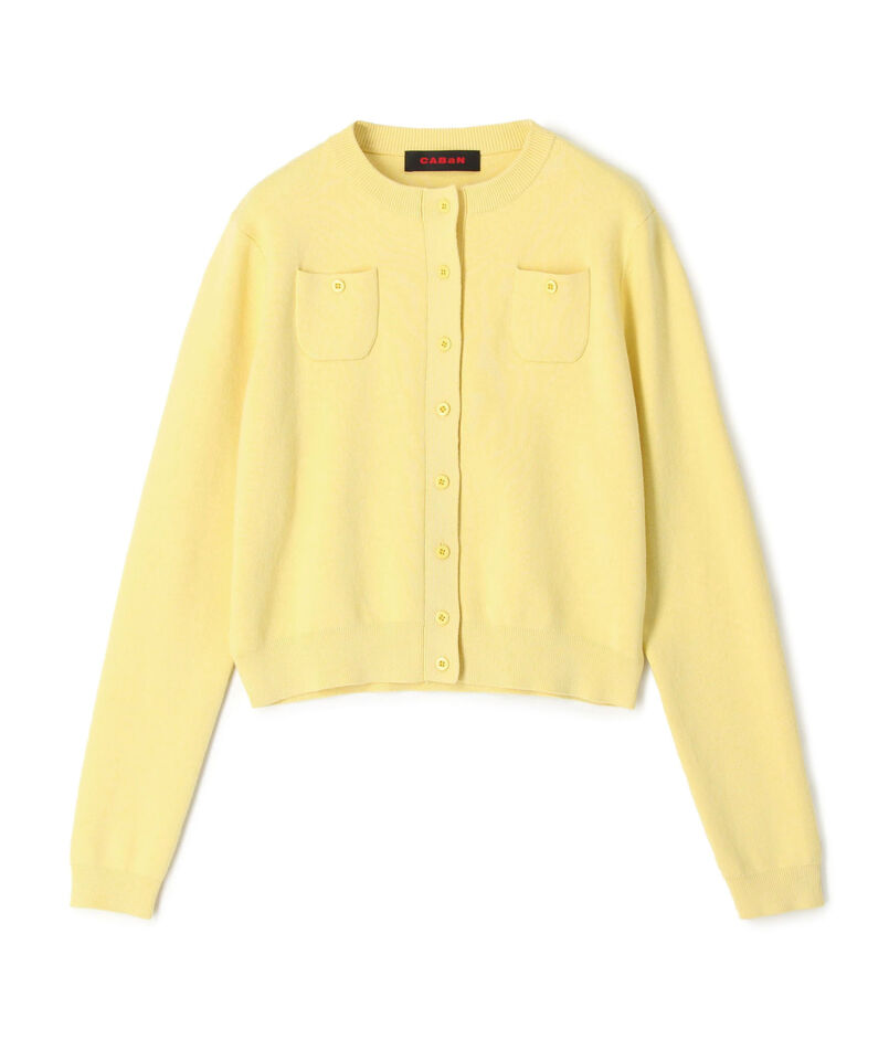 コットンカシミヤ クルーネックカーディガン