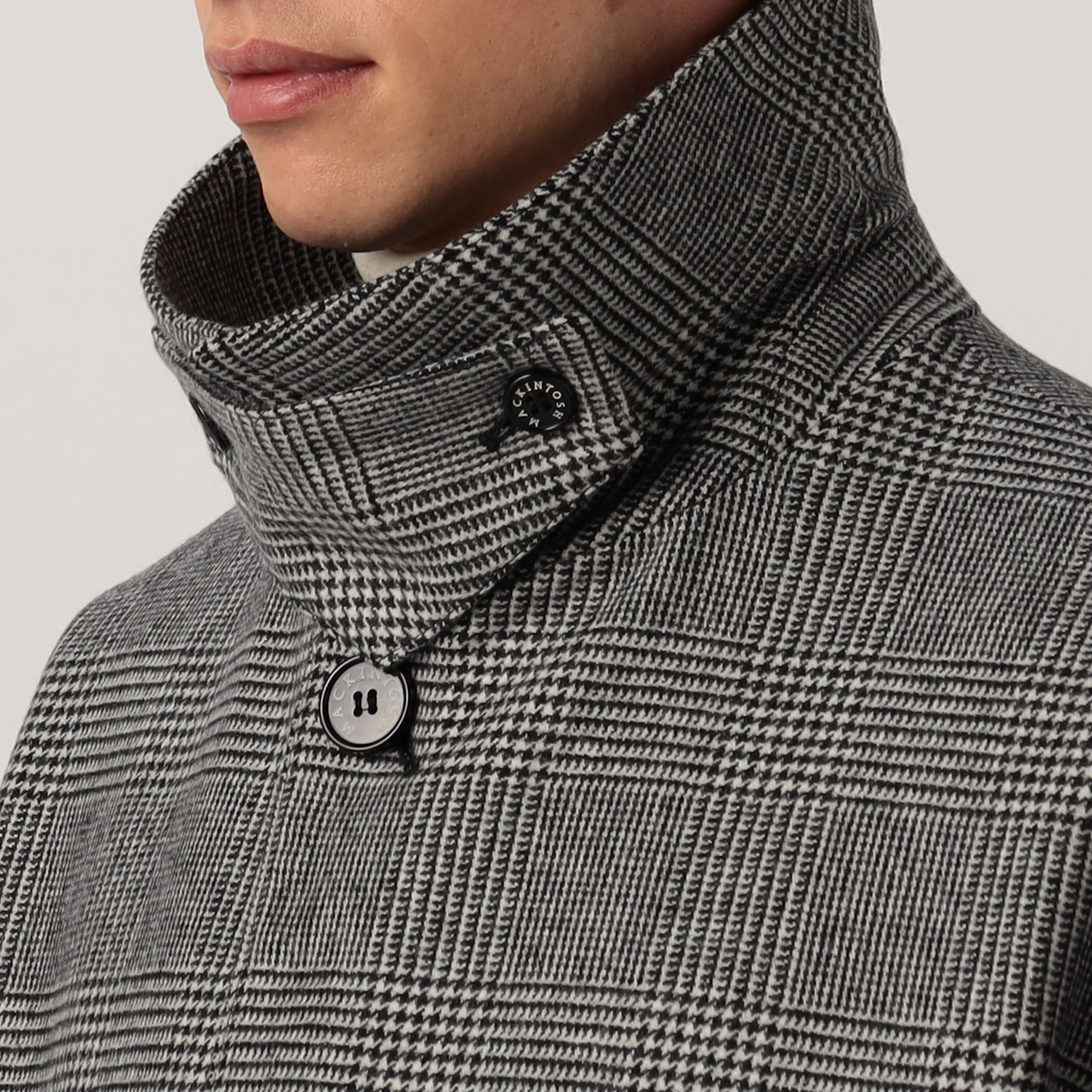 MACKINTOSH HUMBIE ウールグレンチェック ステンカラーコート