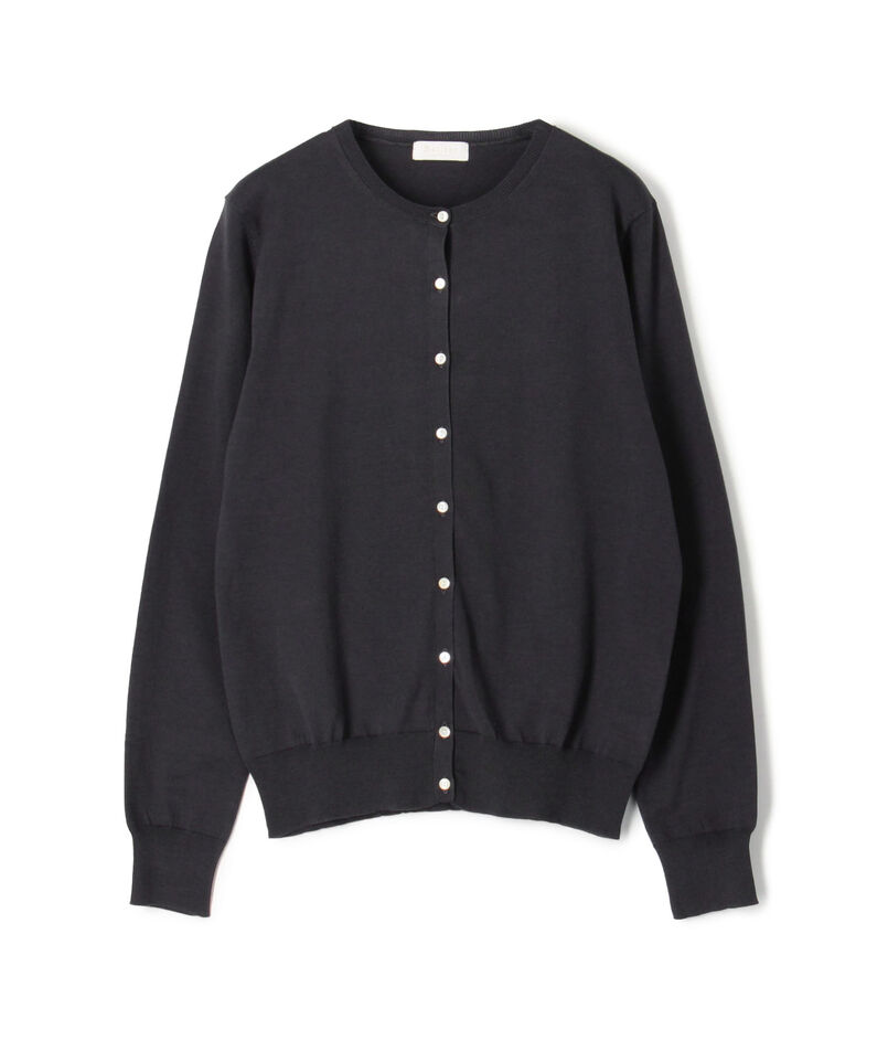 ハイゲージコットン クルーネックカーディガン