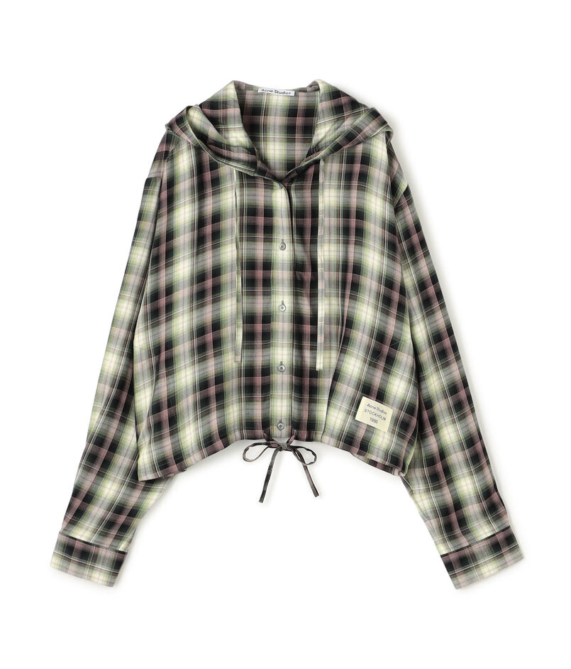 Acne Studios チェック フーデッドオーバーシャツ