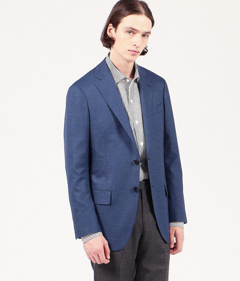 ウールシルクポリウレタン シングルブレステッド2Bジャケット ウールシルクポリウレタン シングルブレステッド2Bジャケット