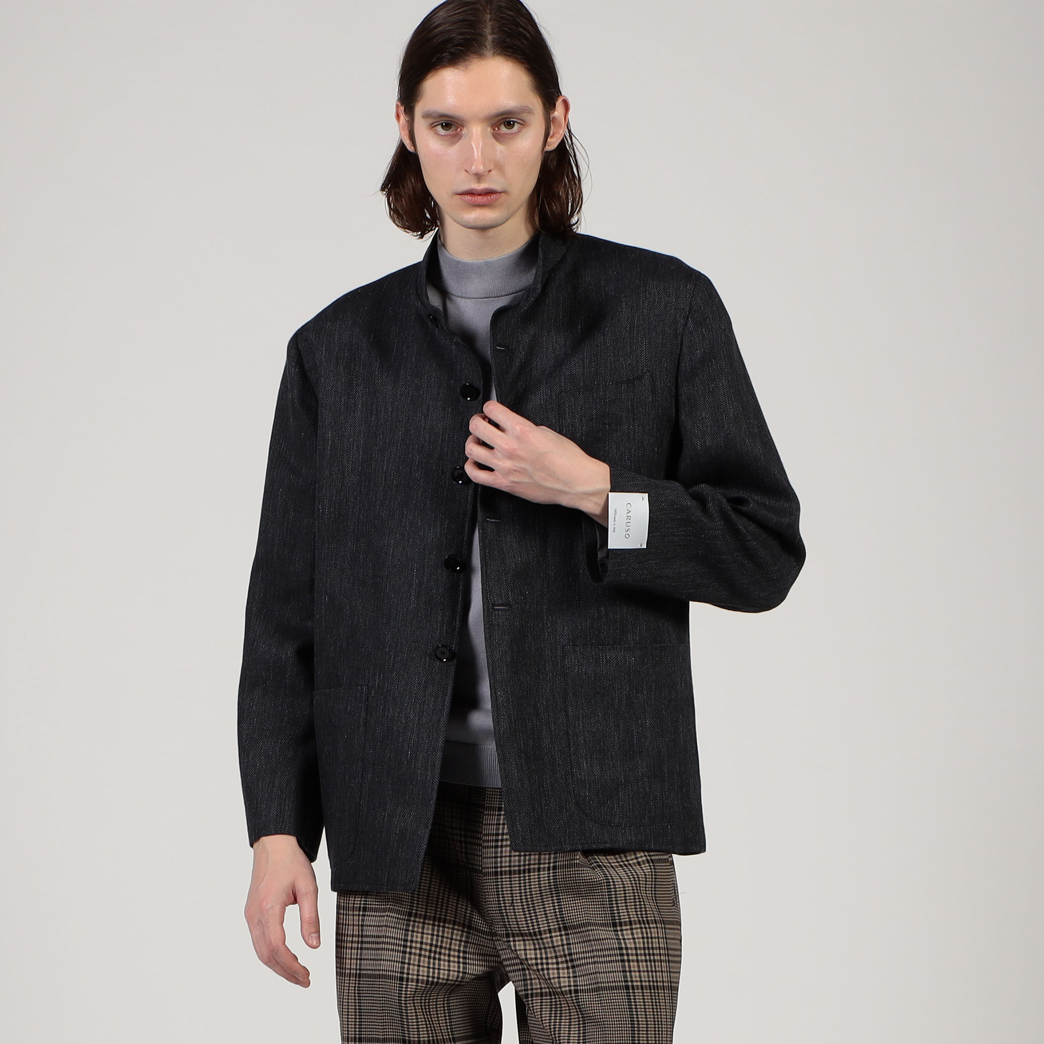 別注】CARUSO リネンウール フォレスティエールジャケット