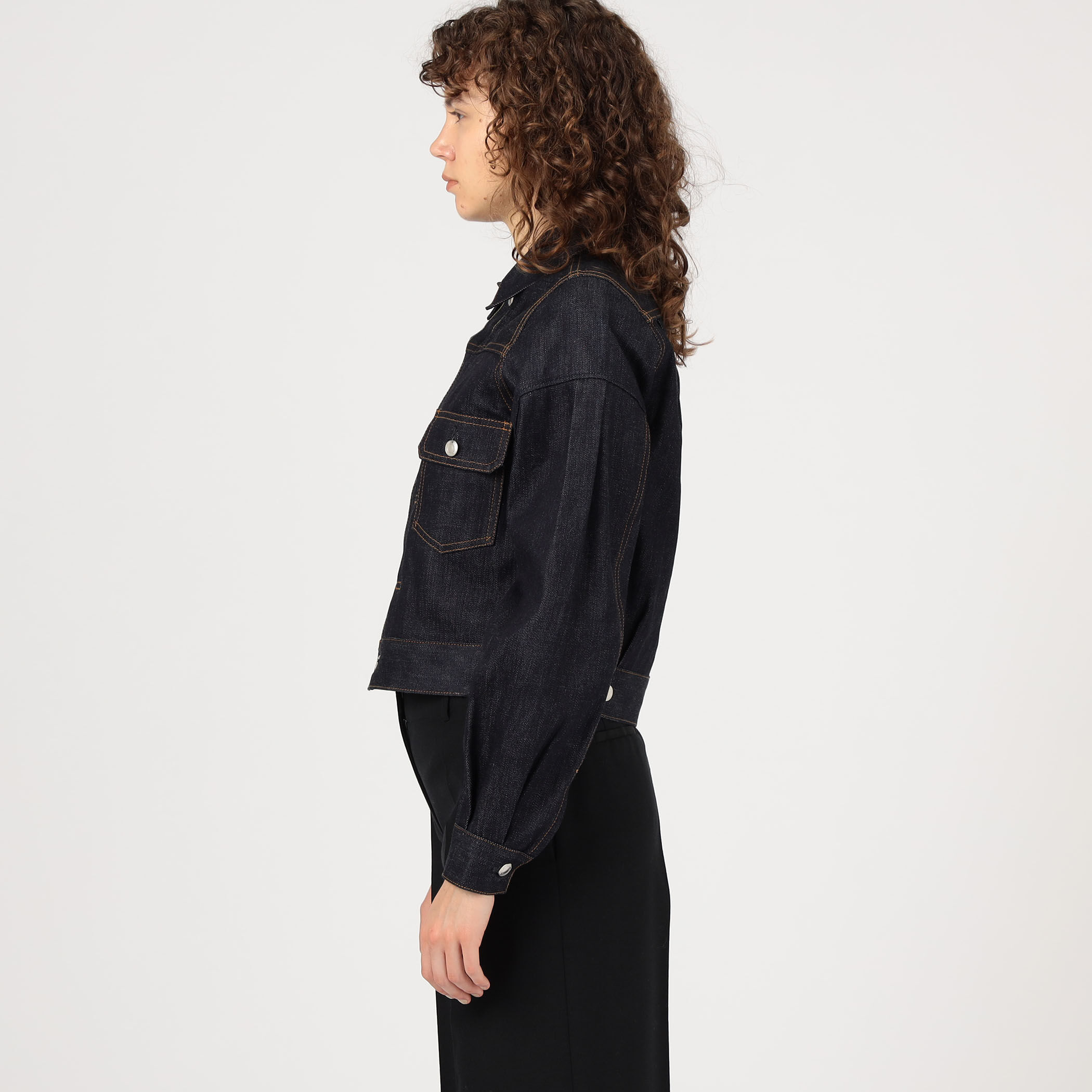 HYKE バルーンスリーブデニムジャケット　Black size1 BALLOON SLEEVE DENIM JACKET