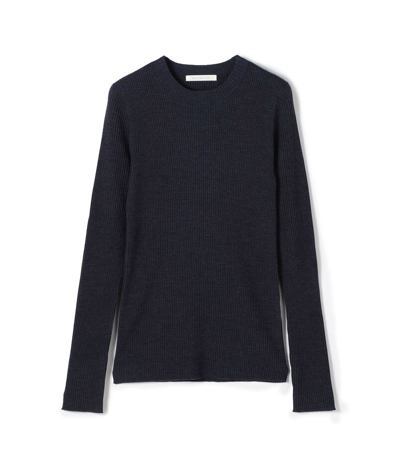 プルミエールウールリブ クルーネックプルオーバー