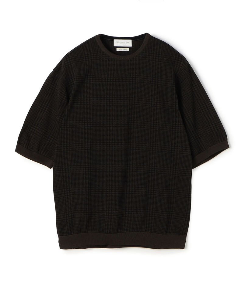 TOMORROWLAND tricot チェック柄 コットンハーフスリーブ ニット