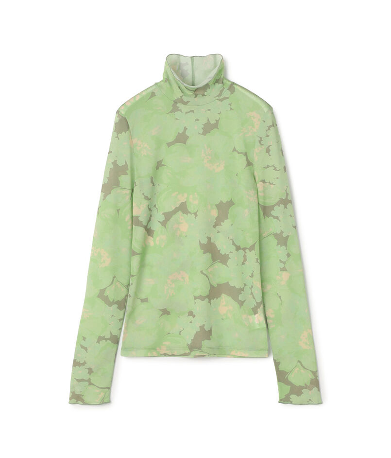 ピオニープリント タートルネックプルオーバー